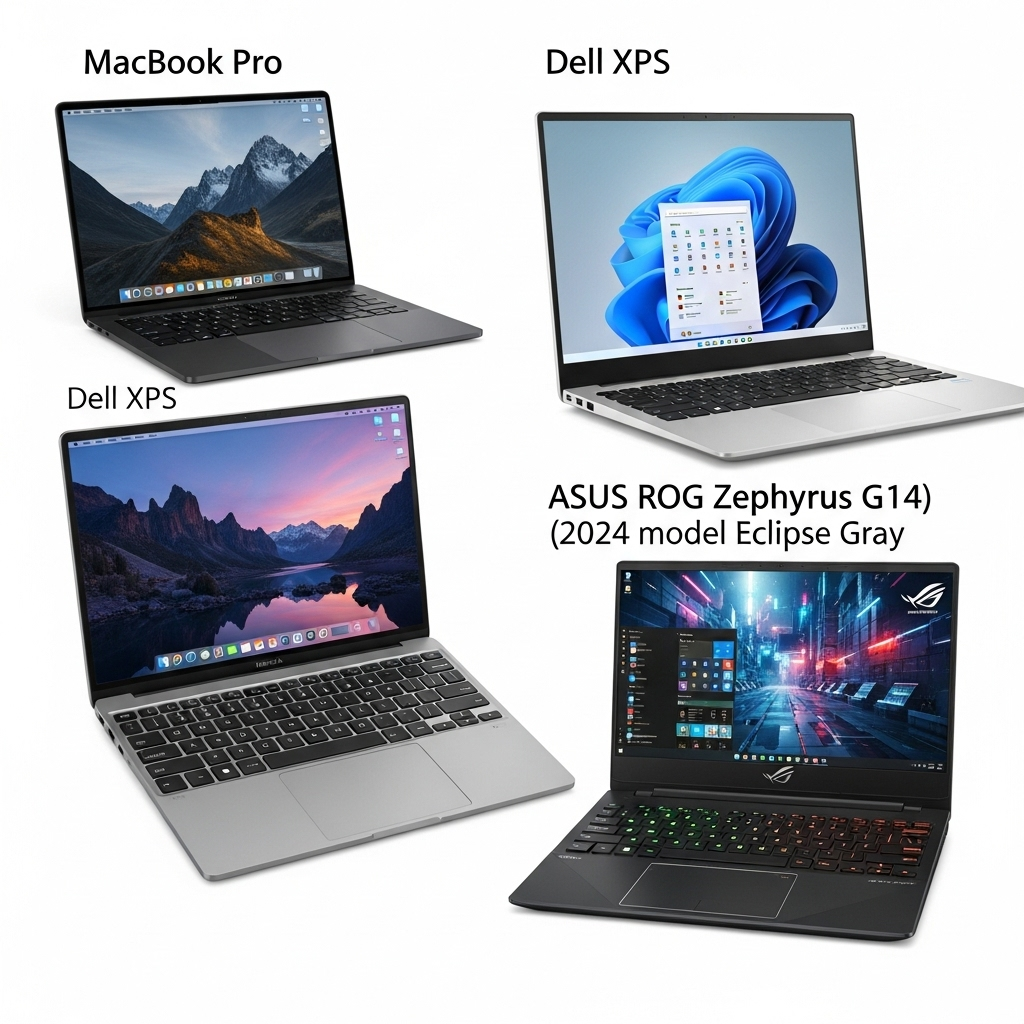 MacBook Pro vs Dell XPS vs ASUS ROG Zephyrus laptop comparison