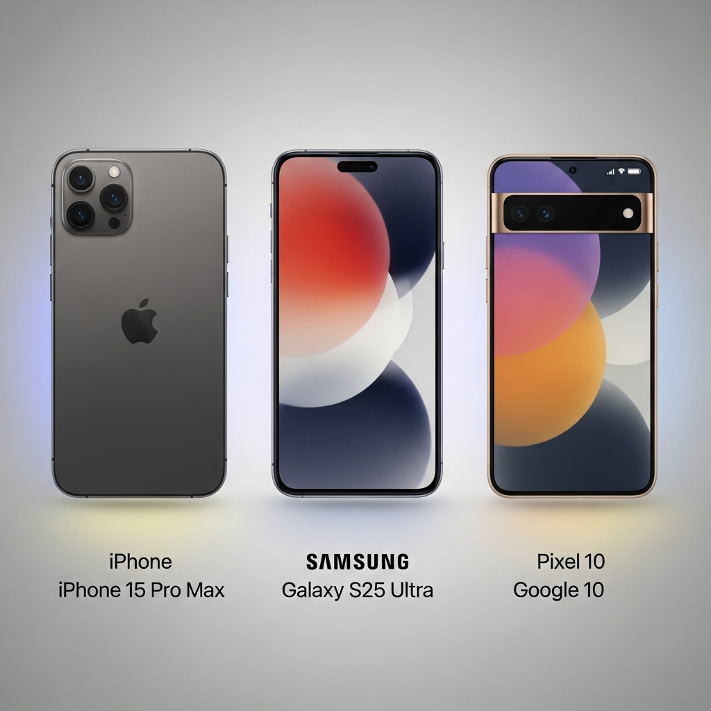 iPhone 15 Pro Max vs Samsung Galaxy S25 Ultra vs Google Pixel 10
